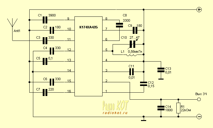 Схема однокристалльного УКВ-приемника