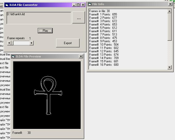 Рис.3. Интерфейс программы ILDA Frame Converter.