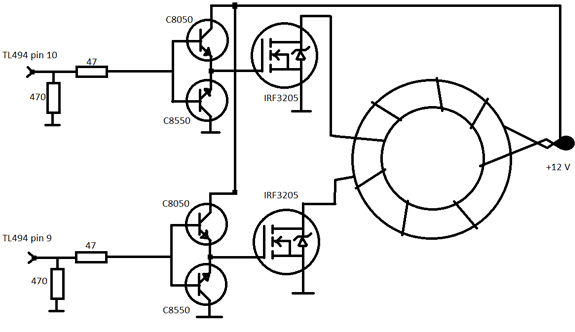 3205 транзистор схема подключения в усилителе MOSFET Push Pull Amplifier Visual Demo YouTube Amplifier, Audio amplifier, Cir