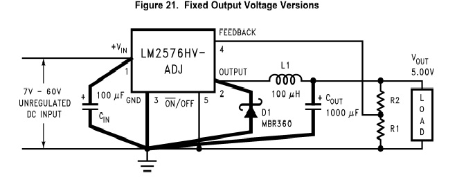 Lm2576t adj схема регулятора напряжения - 81 фото