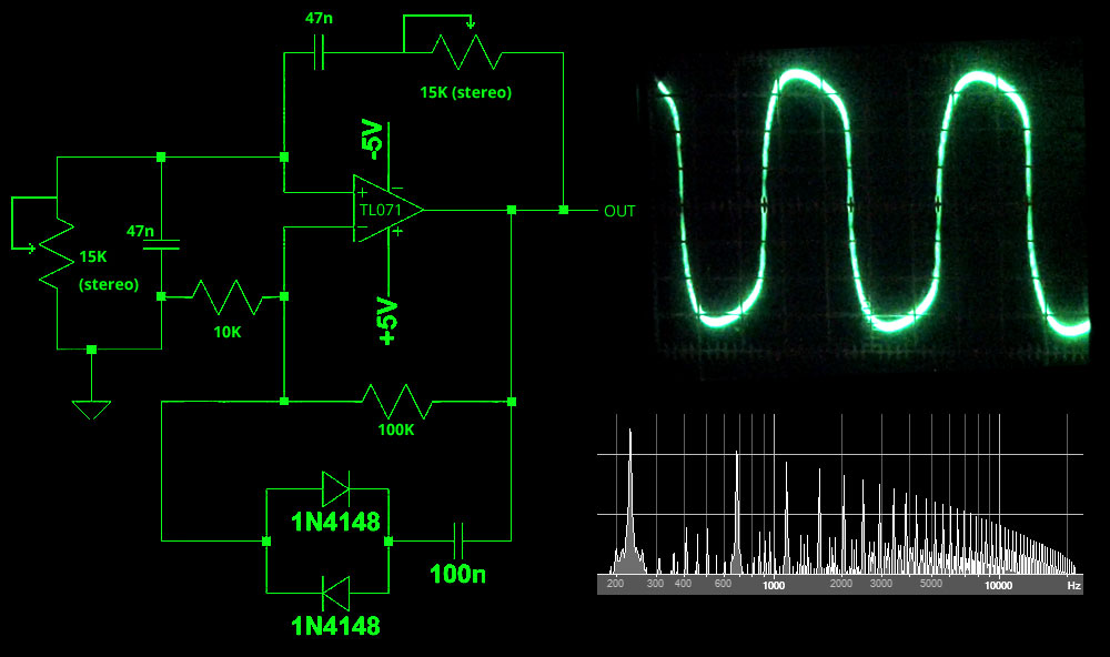 Генератор синусоидального сигнала схема Генератор синусоидального сигнала схема