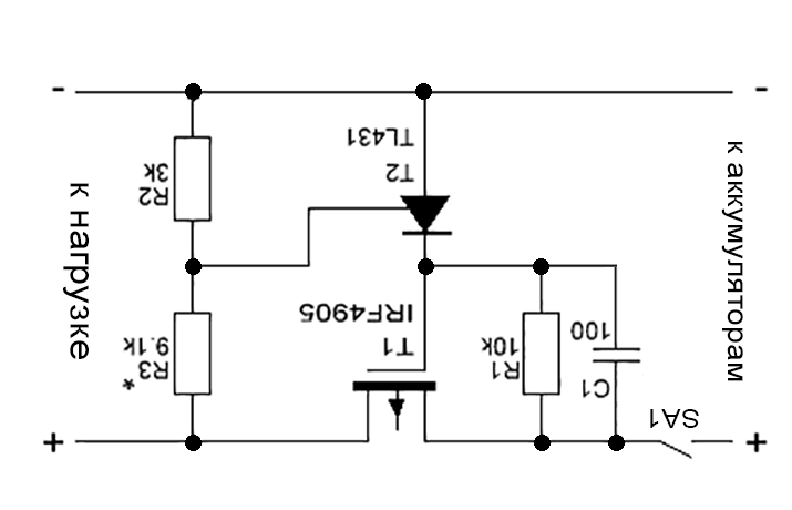 Терморегулятор на tl431 схема