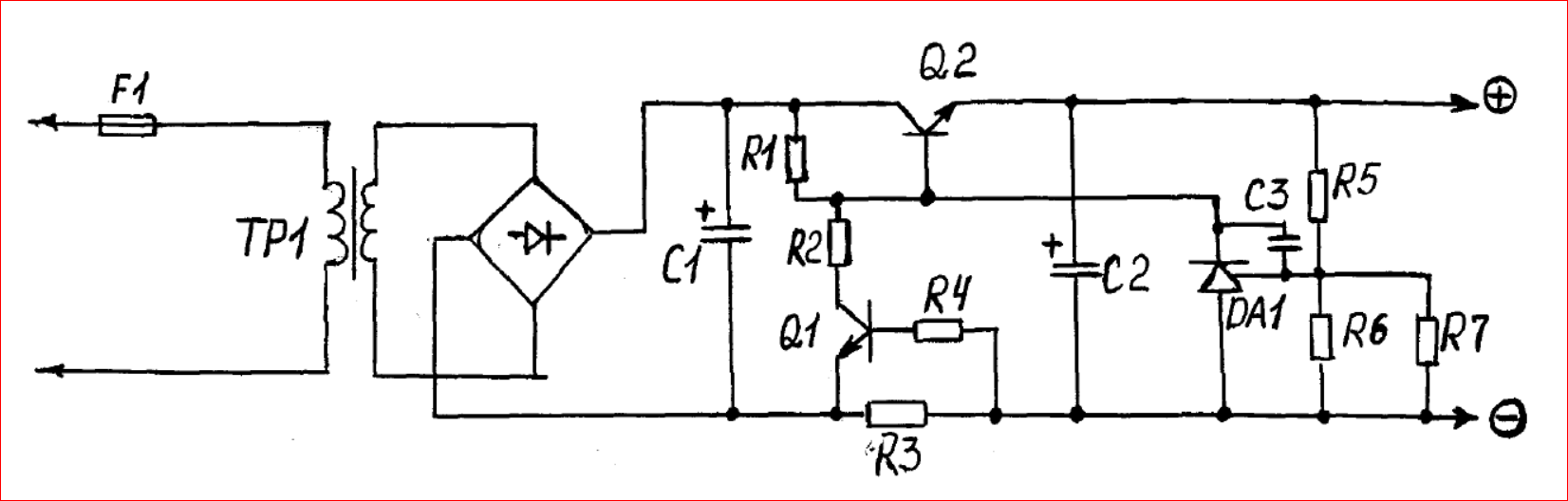 Регулятор напряжения выпрямителя. Транзисторный стабилизированный выпрямитель ТСТ-12-5 схема. Схема автомобильного зарядного устройства на полевом транзисторе. Автомобильное зарядное на полевом транзисторе схема. Схема выпрямителя с регулировкой напряжения на одном транзисторе.