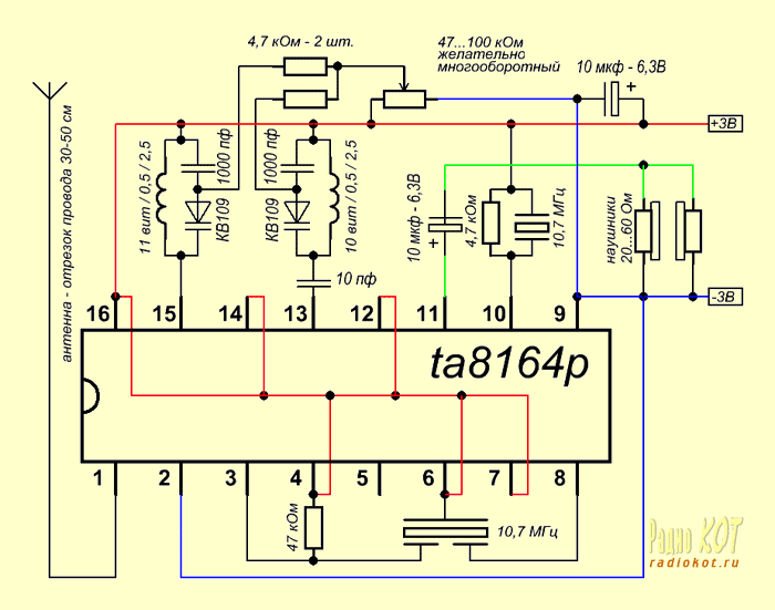 УКВ-приемник 64-108МГц на микросхеме U2510В