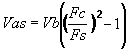 Vas=Vb(((Fc/Fs)^2)-1)